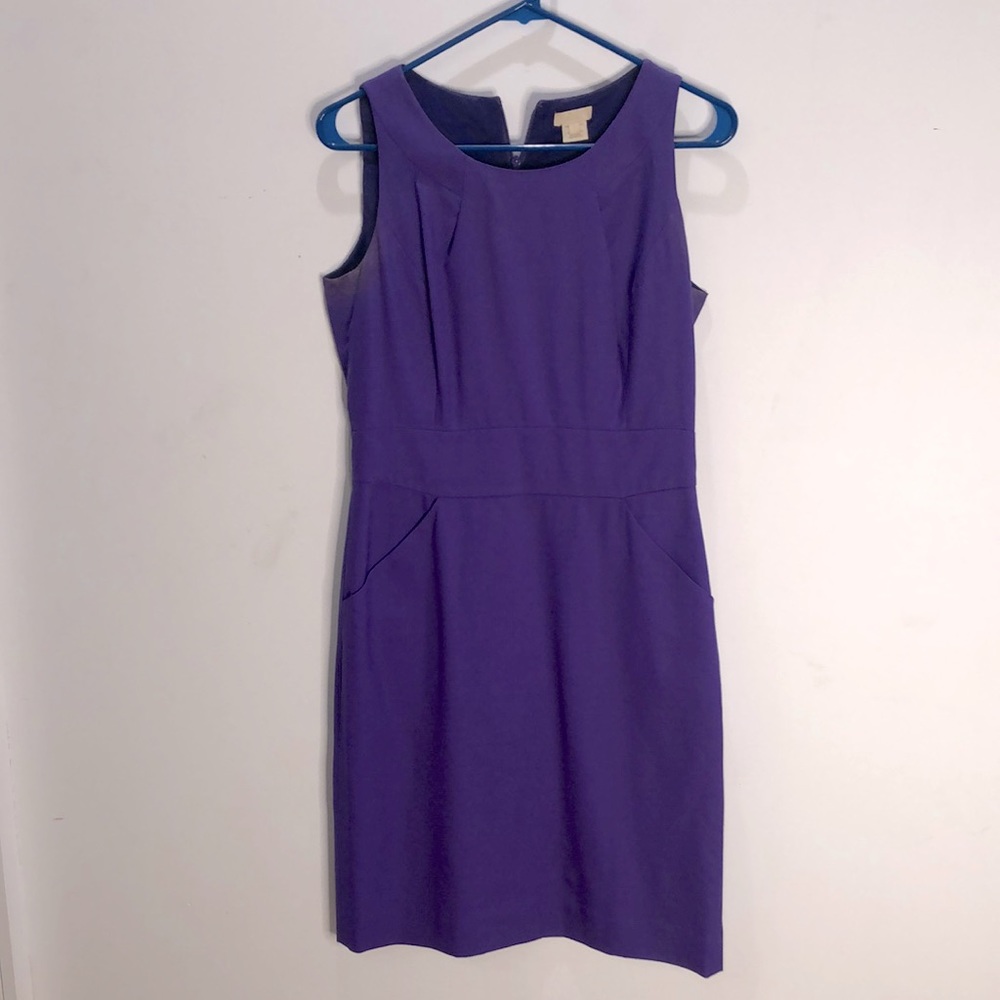 Purple J. Crew sheath dress with pockets, size 6